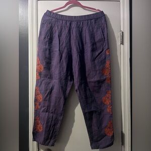 Anthropologie Purple and Orange Boho Pants